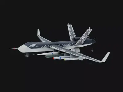 Chengdu Wing Loong-II air craft Low-poly 3D model