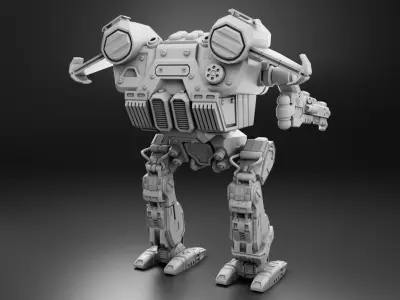 Robo-Tank 3D Print model warhammer armoured vehicle 3D print model