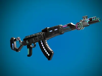 Sci-fi  Classic AK rifles 3D models pack Low-poly 3D model