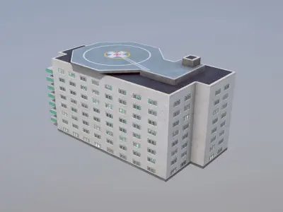  Arlanda Uppsala Hospital Low-poly 3D model