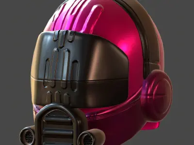 Gas mask helmet 3d model scifi Low-poly  Low-poly 3D model 560