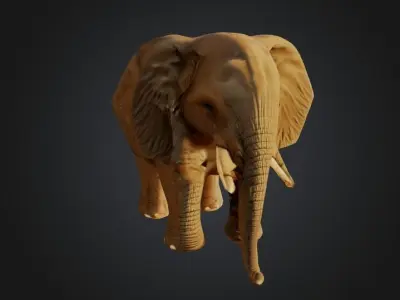  Elephant - Low-poly with 2K Textures Free low-poly 3D model