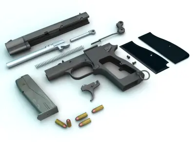 9mm Browning Pistol 3D model