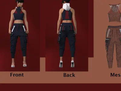 3 Modern Outfits PLUS 3 Video Tutorials 3D model