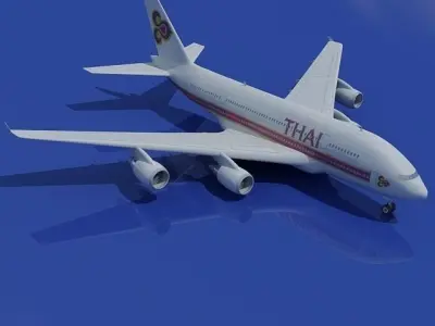 Textured Thai Airbus 3D model