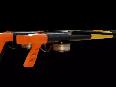 Speargun this model is made of metal and carbon Low-poly 3D model