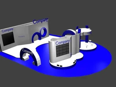 stage trade show booth 3D model