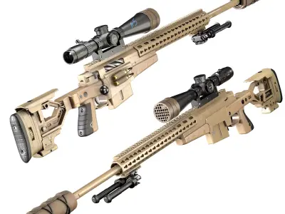 AXMC sniper riffle Low-poly 3D model