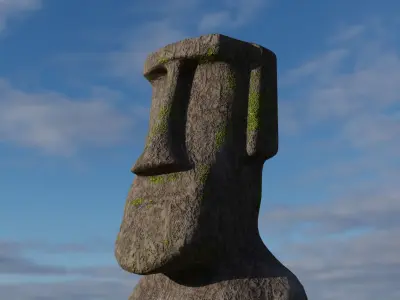 Moai statue Low-poly 3D model