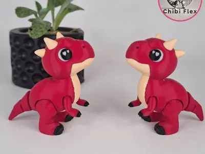 Flexi Mini Carnotaurus Print In Place No Supports Free 3D print model