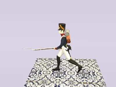 FRENCH LINE SOLDIER 1812 Low-poly 3D model