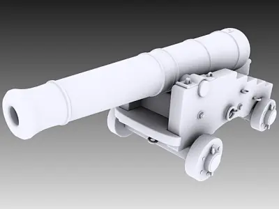 24 Pounder Naval Cannon 3D model