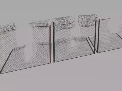 Fence Pack 002 Free low-poly 3D model