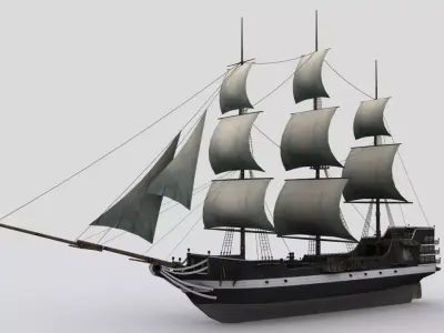Sailing ship Low-poly 3D model
