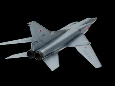 Tupolev Tu-22M Russian Strategic bomber Low-poly 3D model