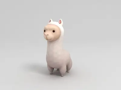 Alpaca llama 3D model