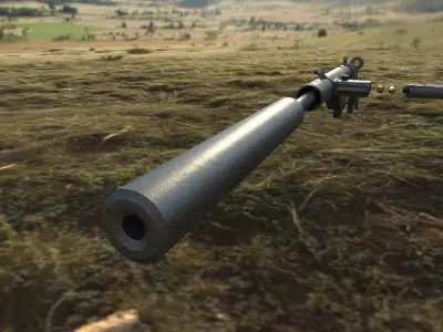 Sten Submachine gun Low-poly 3D model