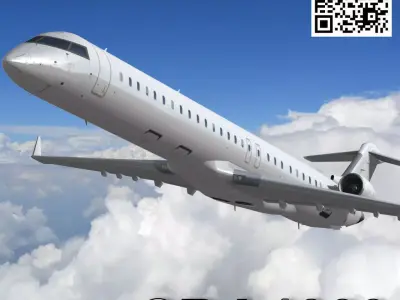 Bombardier CRJ 1000 Low-poly 3D model