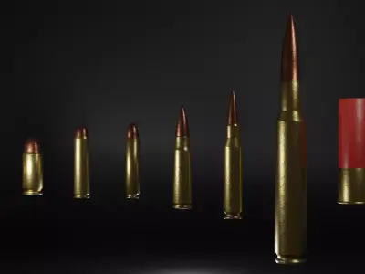 Eight Bullets Low-poly 3D model