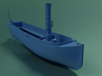 Steam Lifeboat Low-poly 3D model