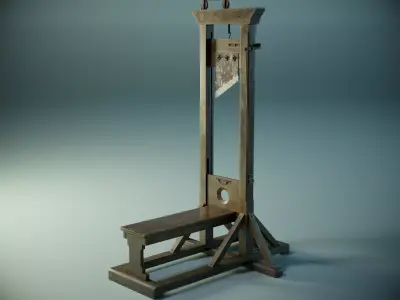 Guillotine PBR Low-poly 3D model