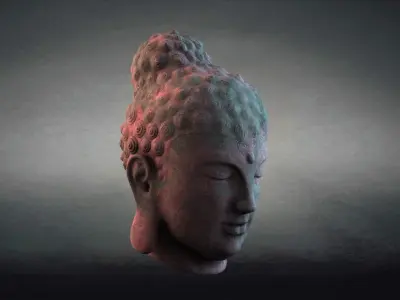 Buddha Statue Head model head 3D model