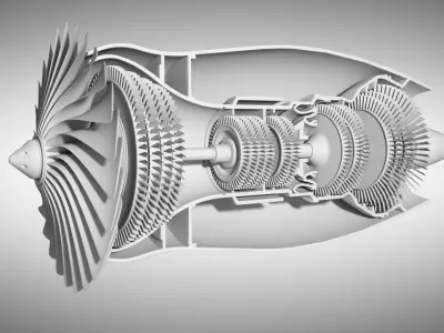 Aircraft Engine Turbine 3D model