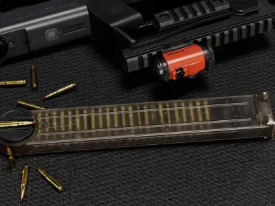 Aimpoint Micro H-2 Red Dot Scope Low-poly 3D model
