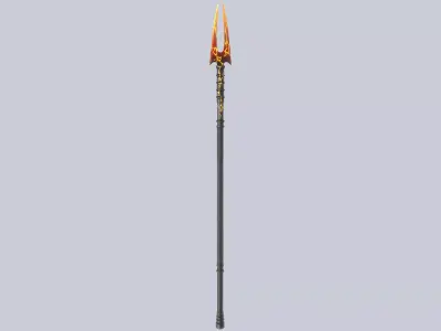 Fire spear Low-poly 3D model order