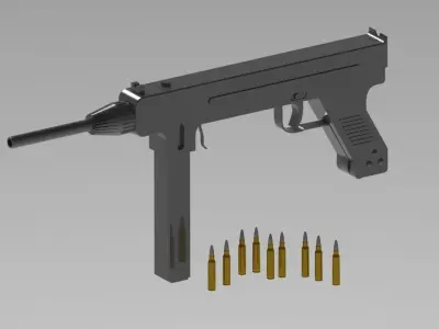 Madsen M50 machine gun Free 3D model