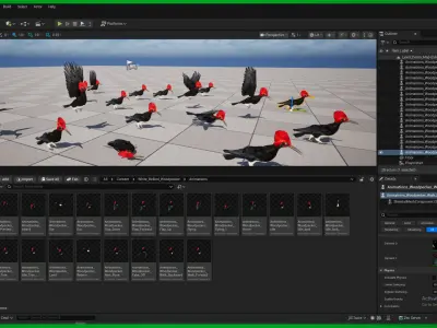 White Bellied Woodpecker Bird Low-poly 3D model