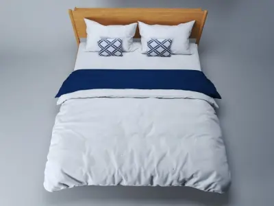 Wooden Bed  Free 3D model