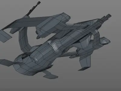 space ship fighter   Low-poly 3D model