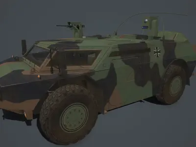Fennek army vehicle Low-poly 3D model