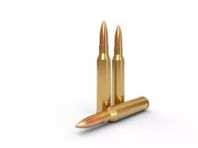 338 Lapua Magnum Ammo Low-poly 3D model