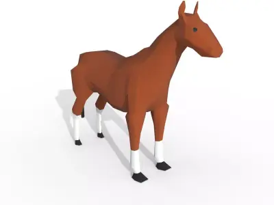 Horse Cartoon Low-poly 3D model