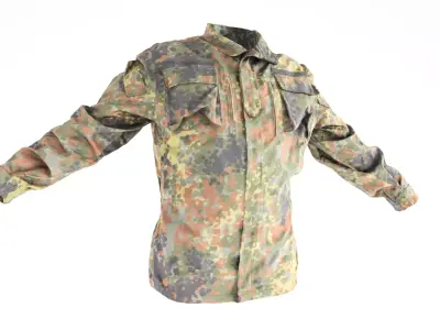 Military jacket of Bundeswehr Uniform 19 Low-poly 3D model