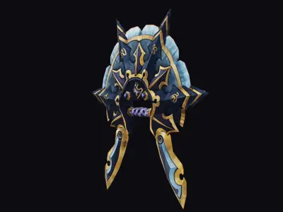 Cross Shuriken War Fan Cutting Asian Edged Weapon Low-poly 3D model