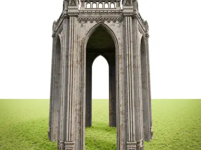 GOTHIC CASTLE BUILDING 13 Low-poly 3D model