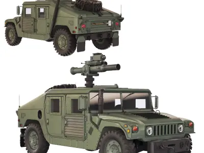 Humvee Military M1046 TOW Missile 2006 3D model