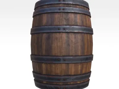 Wooden Barrel - Type A Low-poly 3D model