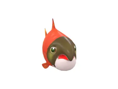 Chinook King Salmon fish Animated  Low-poly 3D model