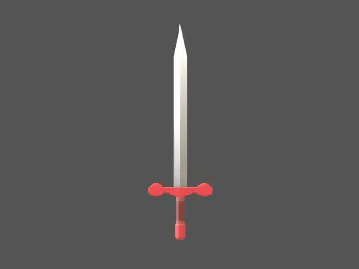 Cartoon Sword v1 003 Low-poly 3D model