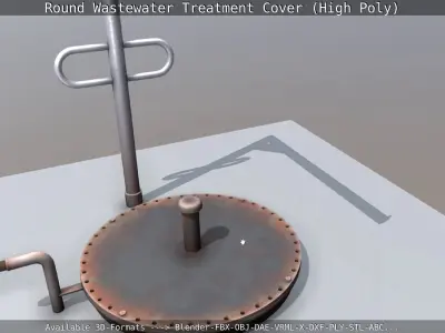 Round Wastewater Treatment Cover High-Poly Version 3D model