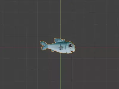 Blue Fish - Stylized PBR Textures - Game Ready Low-poly 3D model