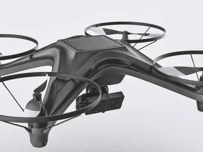 Drone with four propellers 3D model