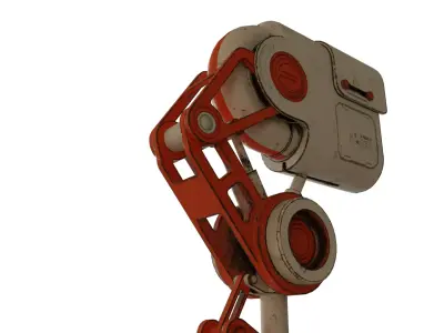 Retro Robot Game ready low poly 3D model Low-poly 3D model