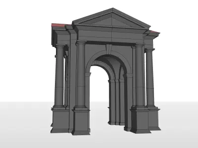 Arched portico in the mas  Doric order with freestanding columns Low-poly 3D model