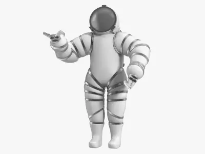 Atmospheric Diving Suit White Rigged 3D model