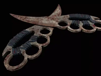 wooden knife  Low-poly 3D model